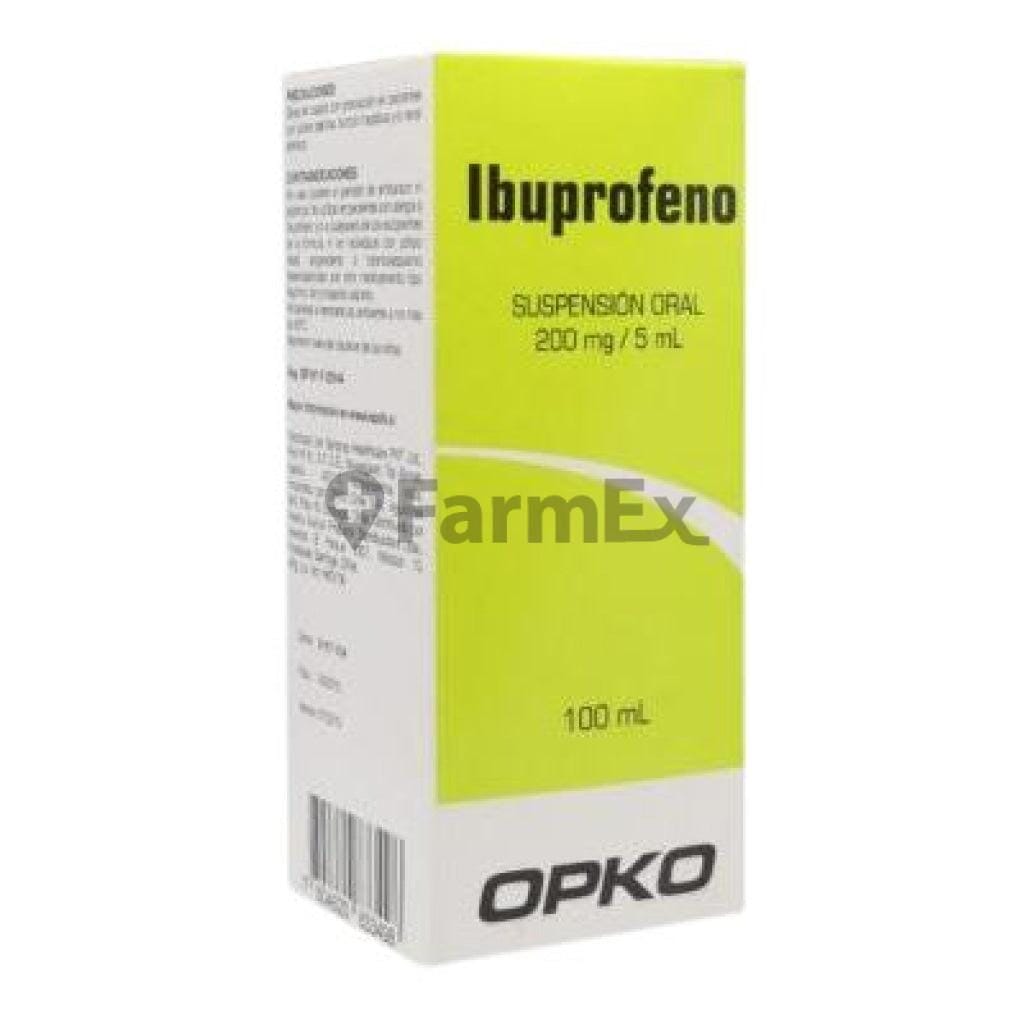 Ibuprofeno Suspensión Oral 200 mg / 5 mL x 100 mL Farmex-Fonasa-Persistente